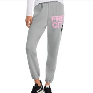 Free City Gray Pink & Black Sweatpants Size Small Joggers Cotton Casual Pants